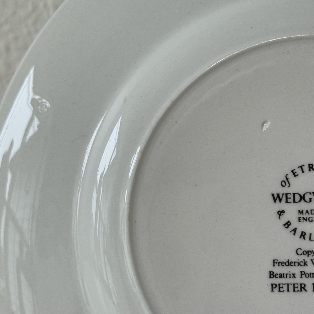 Beatrix Potter Peter Rabbit Camomile Tea" 7” Nursery Plate-Wedgwood Barlaston - Picture 12 of 13